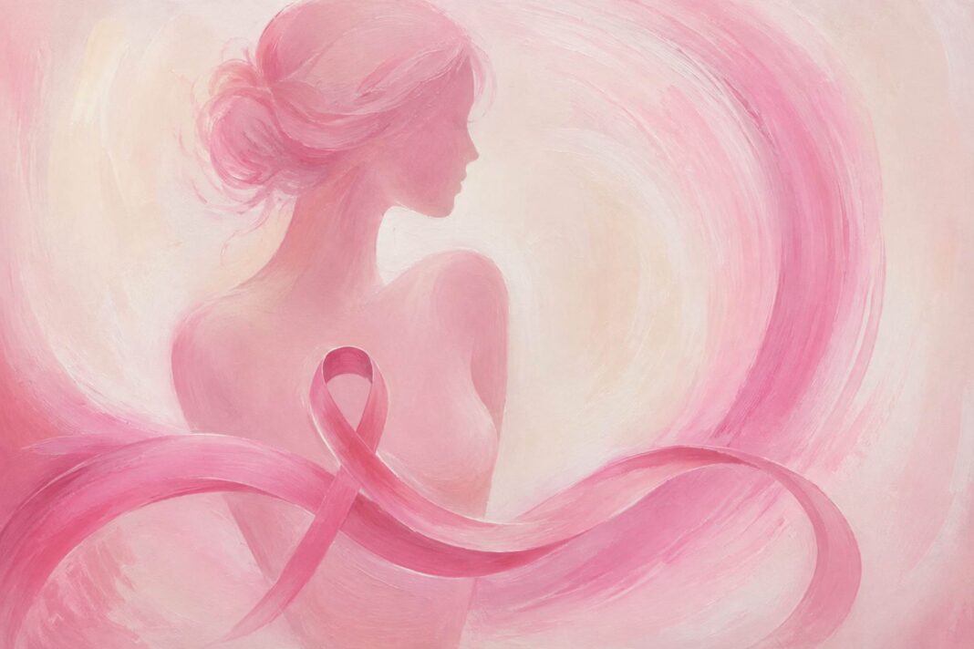 foto di copertina con la sagoma di una donna e il fiocco rosa vicino a lei